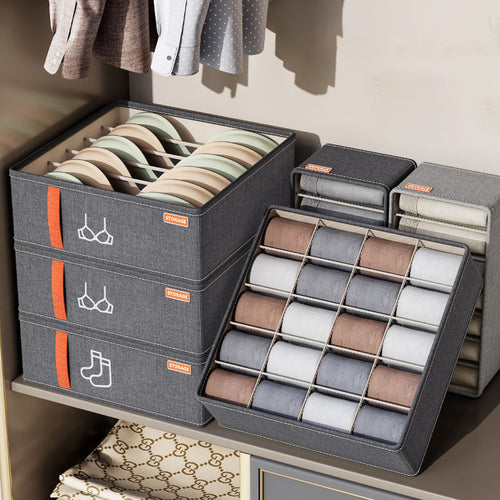 Foldable Drawer Closet Organizer – Compartment Storage Box for Underwear, Socks and Bras